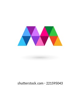 Letter M Mosaic Logo Icon Design Template Elements 