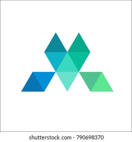 letter M mosaic logo icon design template elements stock vector illustration