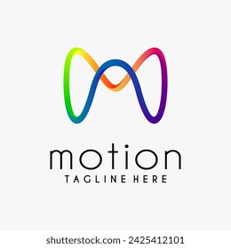 Letter M for motion infinity logo design