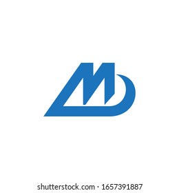 letter m motion wavy geometric symbol logo vector