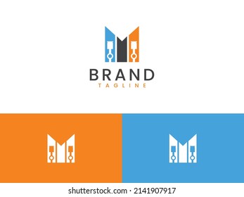 letter M motor logo template, motor and letter M concept - Shutterstock ID 2141907917