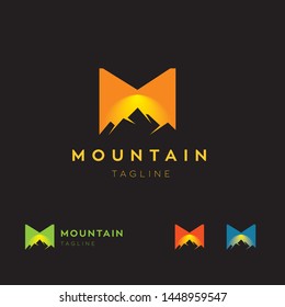 Letter M Mountain Adventure Logo