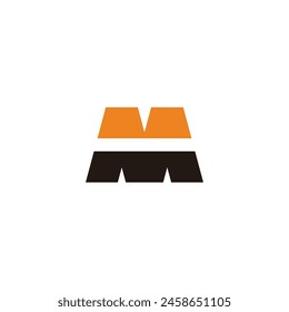 letter m mountain gold simple abstract logo vector 