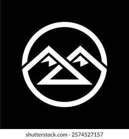 Letter M Mountain Line Art Logo Design