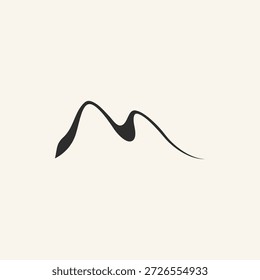 Vector con el logotipo de la línea de montaña de la letra M