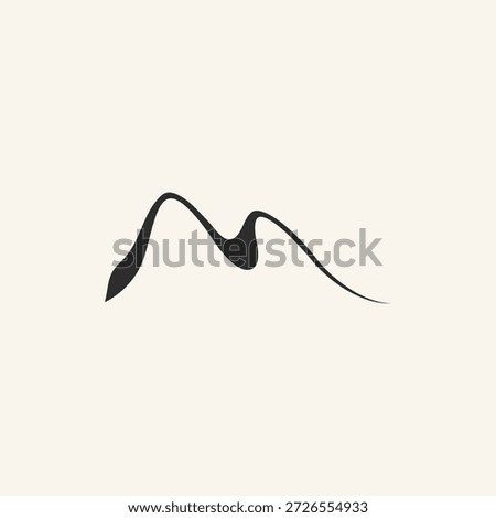 letter m mountain line monogram logo vector