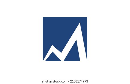 Letter M Mountain Logo, 3d Mountain