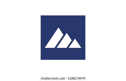 Letter M Mountain Logo, 3d Mountain