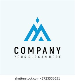 Letter M Mountain Logo Concept Vector Template
