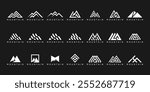 letter M mountain logo design, set of collection mountains graphic vector