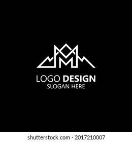 letter M and mountain logo design	
