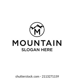 Letter m Mountain logo design