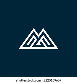 letter m with mountain logo design vector illustration template