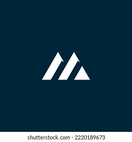 letter m with mountain logo design vector illustration template