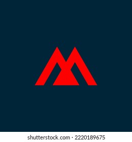 letter m with mountain logo design vector illustration template