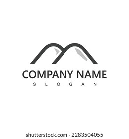 Letter M, Mountain Logo Design Vector