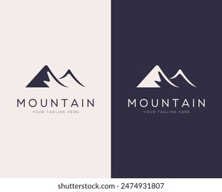 Letter M with mountain logo design vector template.
