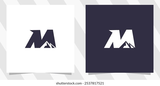 Letter m with mountain Logo Design