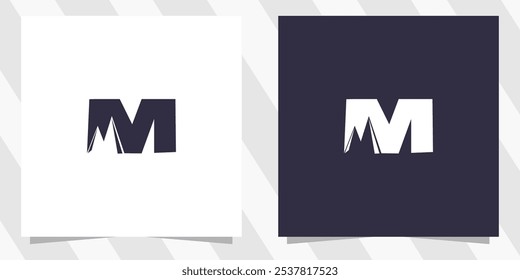 Letter m with mountain Logo Design