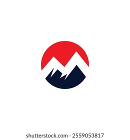 Letter M Mountain Logo Design
