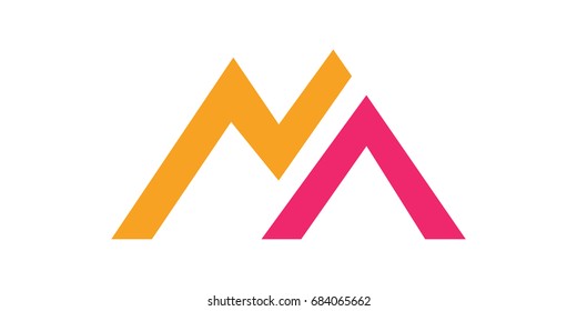 Letter M or Mountain logo design template. Brand, icon, badge or label of mountain shape. Creative Concept vector.