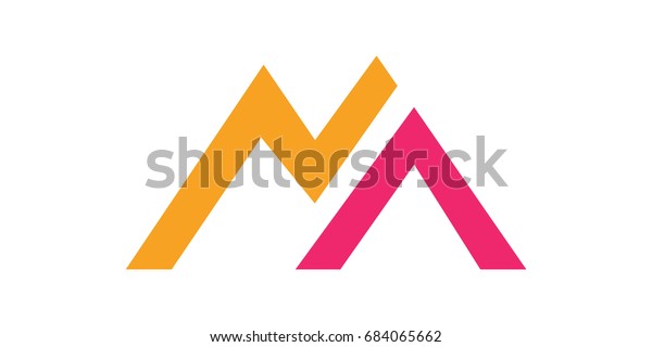 Letter M Mountain Logo Design Template Stock Vector Royalty Free