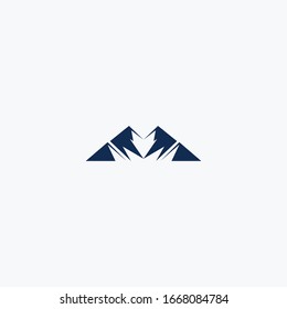 Diseño de la plantilla Icono del logotipo de la montaña M en la ilustración del vector 
