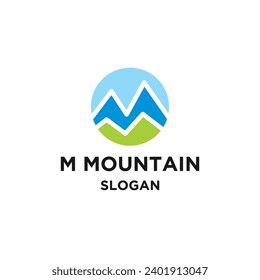Letter M mountain logo icon design template vector illustration