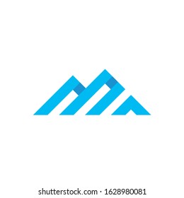 Letter M Mountain logo ideas, stock vector modern