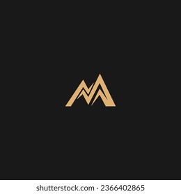 Letter M With mountain logo monogram, M initials combination,