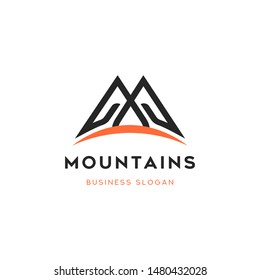 Letter M Mountain Logo Template Vector Illustration