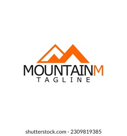 plantilla de logotipo de montaña de letra m