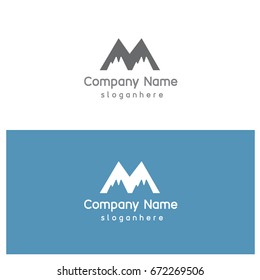 Letter M For Mountain Logo Template