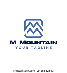 Diseños de vectores con el logotipo de montaña de la letra M