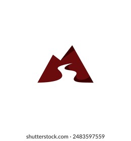 Letter M mountain road logo design. M Initial Logo Vector