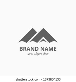 Letter M Mountain Simple Logo Vector Template suitable for outdoor business