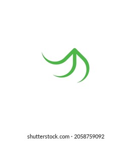 
letter M mountain simple symbol logo vector