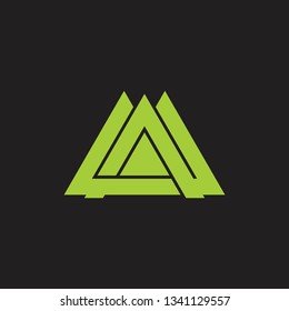 letter m mountain triangle geometric logo vector