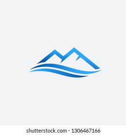 Letter M Mountain Vector Logo