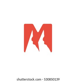 Letter M Mountain Vector Logo Design Element