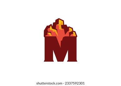 letter M mountain vector template logo design