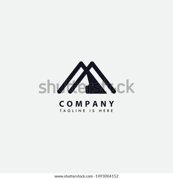 Letter M Mountains Logo Concept Letter Stock Vector (Royalty Free ...