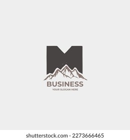 LETTER M WITH MOUNTAION COMBINATION