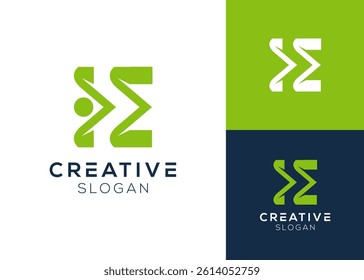 Letter M with movement direction logo design