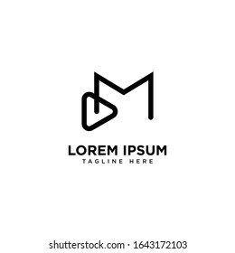 Letter M Movie icon vector illustration design logo template