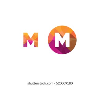 Letter M Multiply Colorful Shadow Logo Design Template