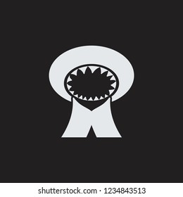 letter m mushroom symbol logo vector