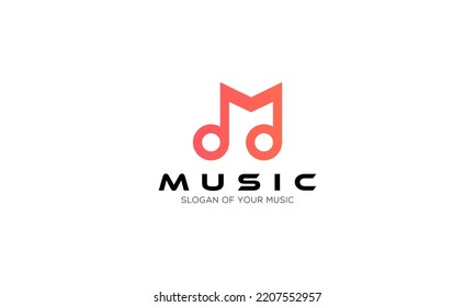 Letter M Music Logo Design Vector Icon