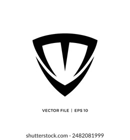 Letra M MV VM logotipo de escudo de flecha