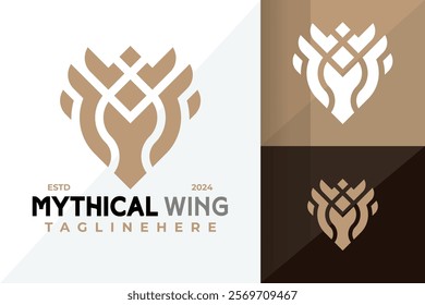 Letter M Mythical Wing Logo Icon Vector Design Illustration